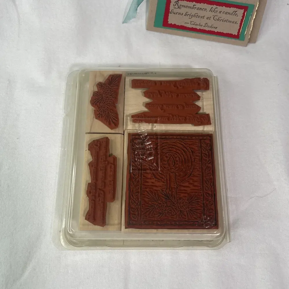 STAMPIN UP WARM MEMORIES 4 RUBBER STAMPS - Original Packaging